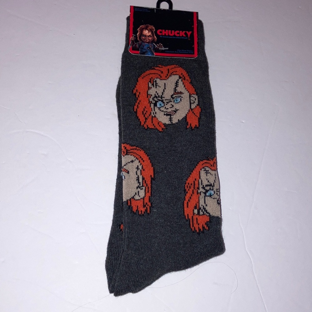 Chucky Character‎ Gray Socks Unisex Adult